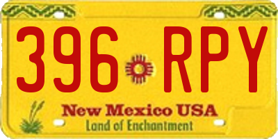 NM license plate 396RPY