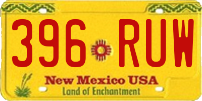 NM license plate 396RUW