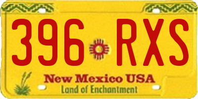 NM license plate 396RXS
