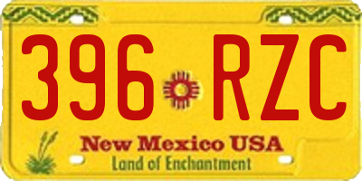 NM license plate 396RZC