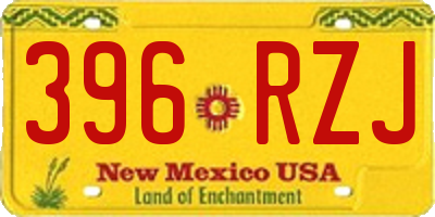 NM license plate 396RZJ