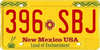 NM license plate 396SBJ