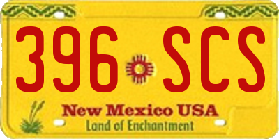 NM license plate 396SCS
