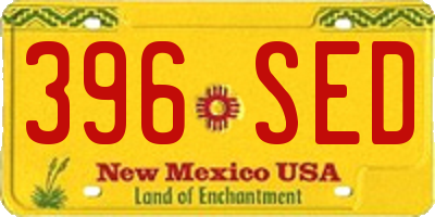 NM license plate 396SED