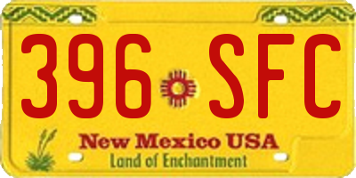 NM license plate 396SFC