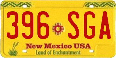 NM license plate 396SGA