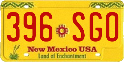 NM license plate 396SGO