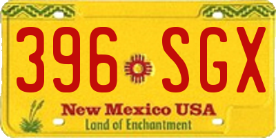 NM license plate 396SGX