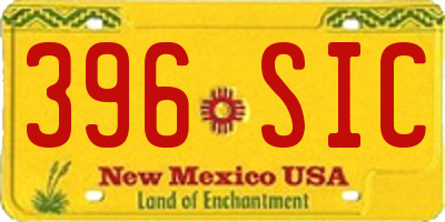NM license plate 396SIC