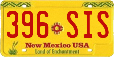 NM license plate 396SIS
