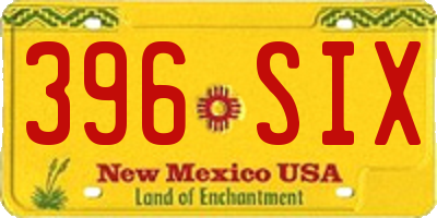 NM license plate 396SIX