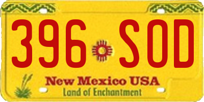 NM license plate 396SOD