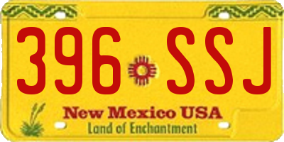 NM license plate 396SSJ