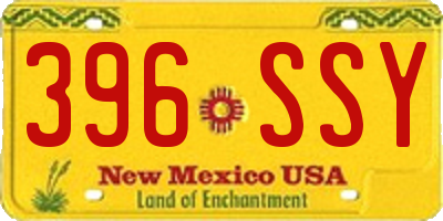 NM license plate 396SSY