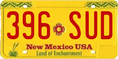 NM license plate 396SUD