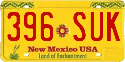 NM license plate 396SUK