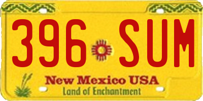 NM license plate 396SUM