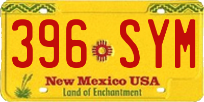 NM license plate 396SYM