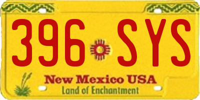NM license plate 396SYS