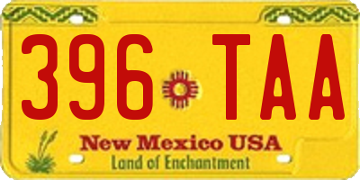 NM license plate 396TAA
