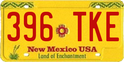 NM license plate 396TKE