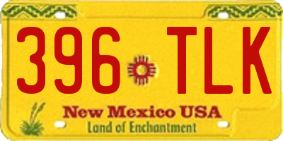 NM license plate 396TLK