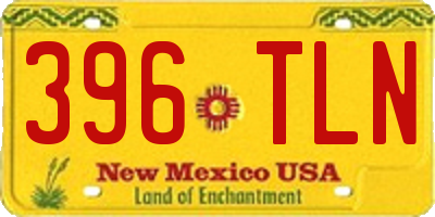 NM license plate 396TLN