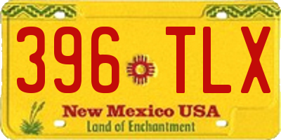 NM license plate 396TLX