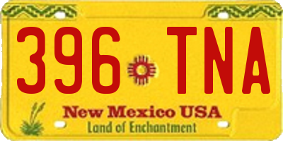 NM license plate 396TNA