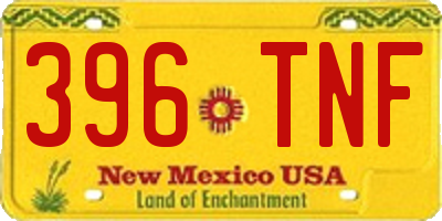 NM license plate 396TNF