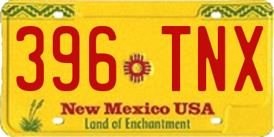 NM license plate 396TNX