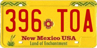 NM license plate 396TOA