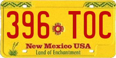 NM license plate 396TOC