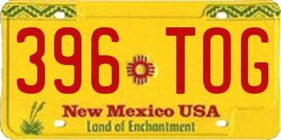 NM license plate 396TOG