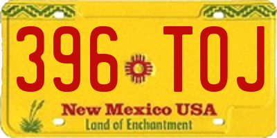 NM license plate 396TOJ