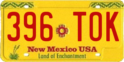 NM license plate 396TOK