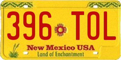 NM license plate 396TOL