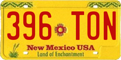 NM license plate 396TON