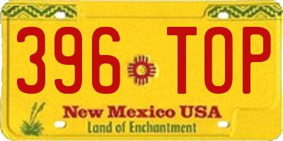 NM license plate 396TOP
