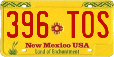 NM license plate 396TOS