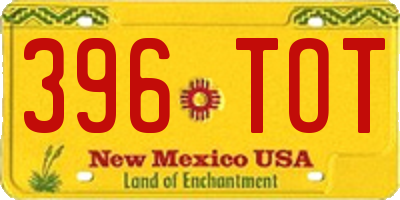 NM license plate 396TOT