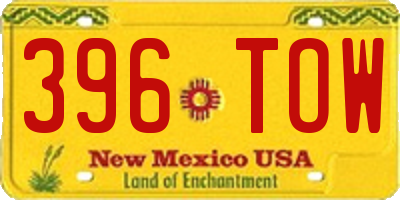 NM license plate 396TOW