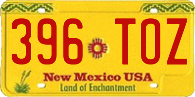 NM license plate 396TOZ