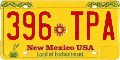 NM license plate 396TPA