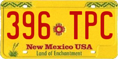 NM license plate 396TPC