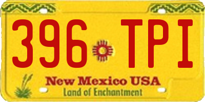 NM license plate 396TPI