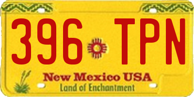 NM license plate 396TPN
