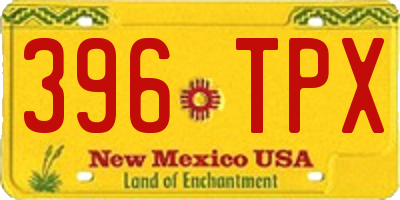 NM license plate 396TPX
