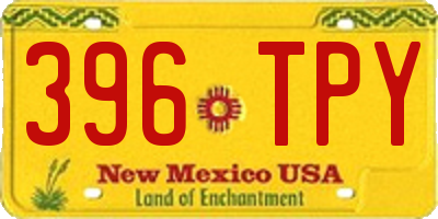 NM license plate 396TPY