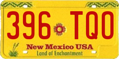 NM license plate 396TQO